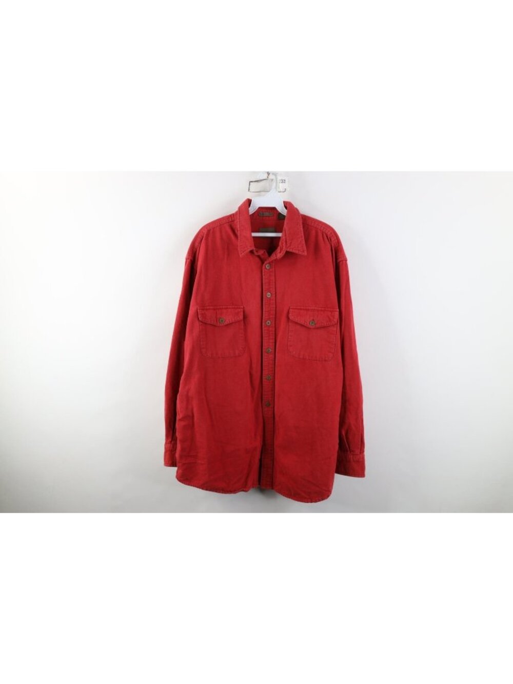 Vtg 90s Streetwear Mens XLT Faded Heavy Chamois Moleskin Flannel Button Shirt